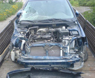 Mitsubishi Lancer ДТП, разбитое авто, в ремонт, на эвакуаторе.